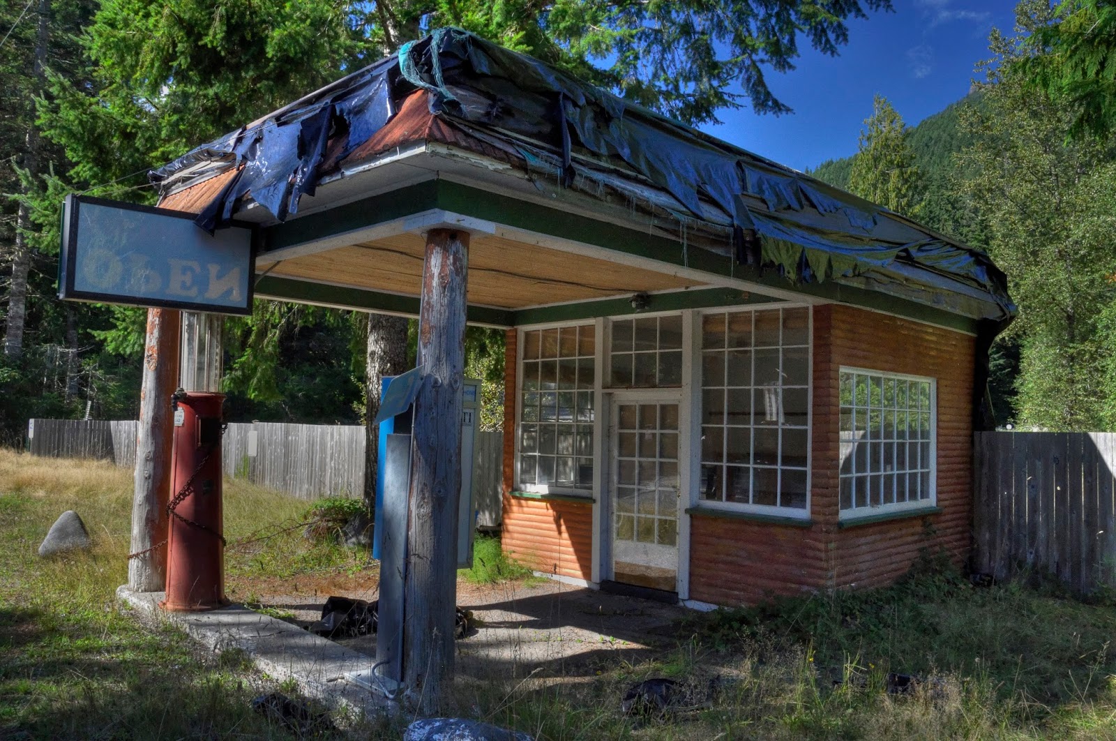 This Life in Ruins Gas Station , Ashford, Wa