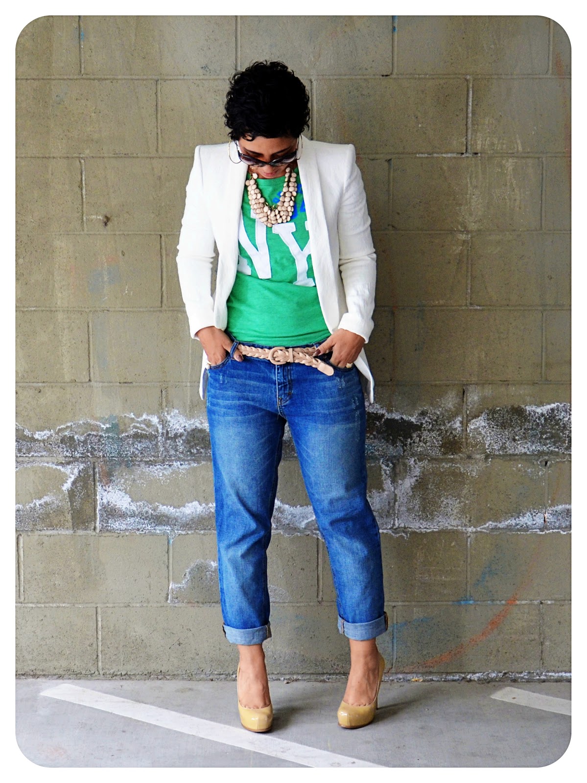 OOTD Winter White Zara Blazer + Boyfriend Jeans Fashion, Lifestyle