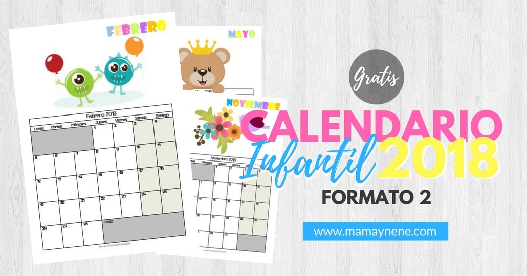 Calendario Infantil Mamá&nené 2018 - FORMATO 2