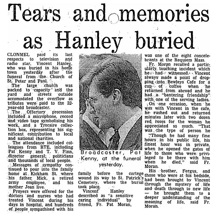 Irish Broadcasting History & Hall of Fame: VINCENT HANLEY