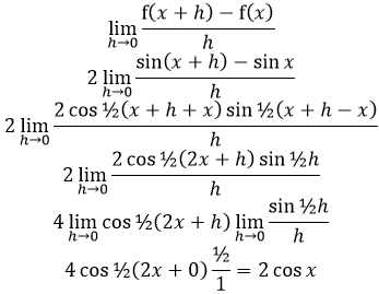 limit turunan sin