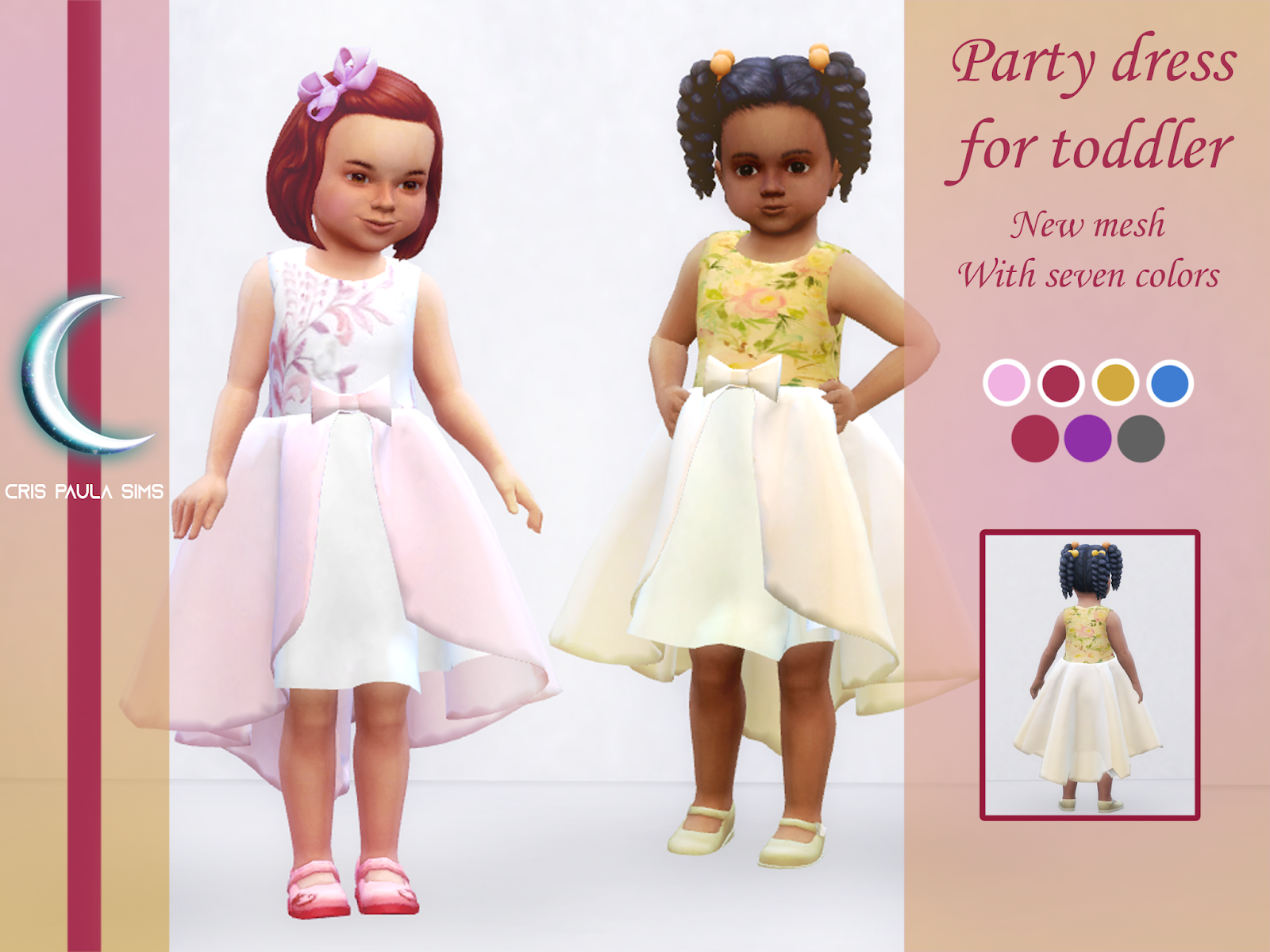 The Sims 4 Party Dress For Toddler Cris Paula Sims
