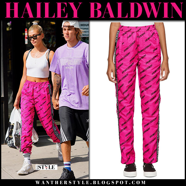 pink and white sweatsuit