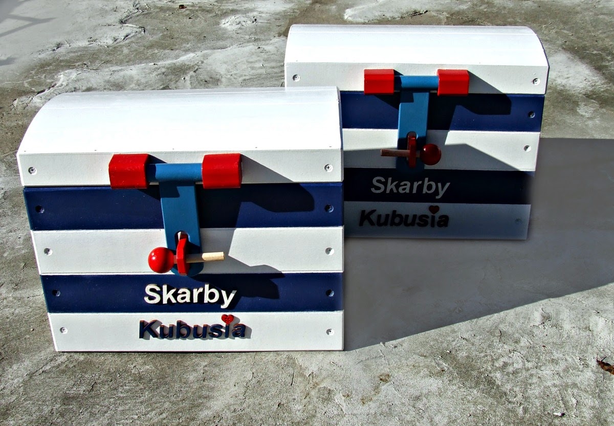 skrzynie kufry pudełka na zabawki w marynarskim stylu - pokój dla dziecka w marynistycznym klimacie Eco Manufaktura
