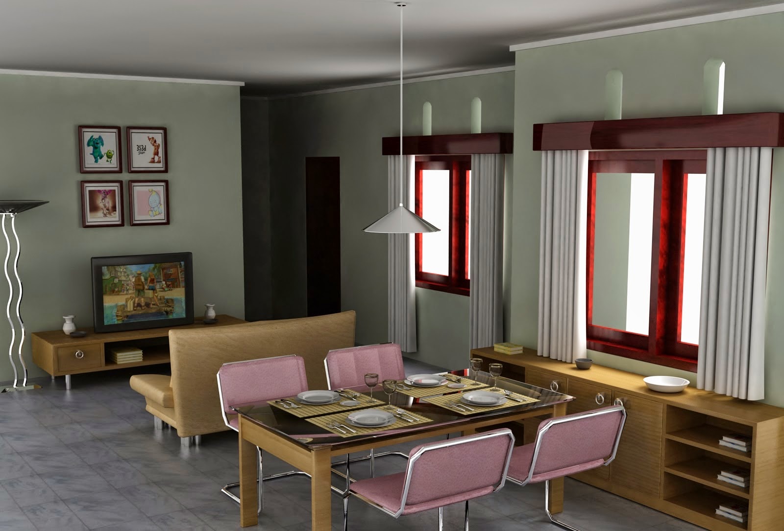 Contoh desain ruang keluarga minimalis kecil sederhana 