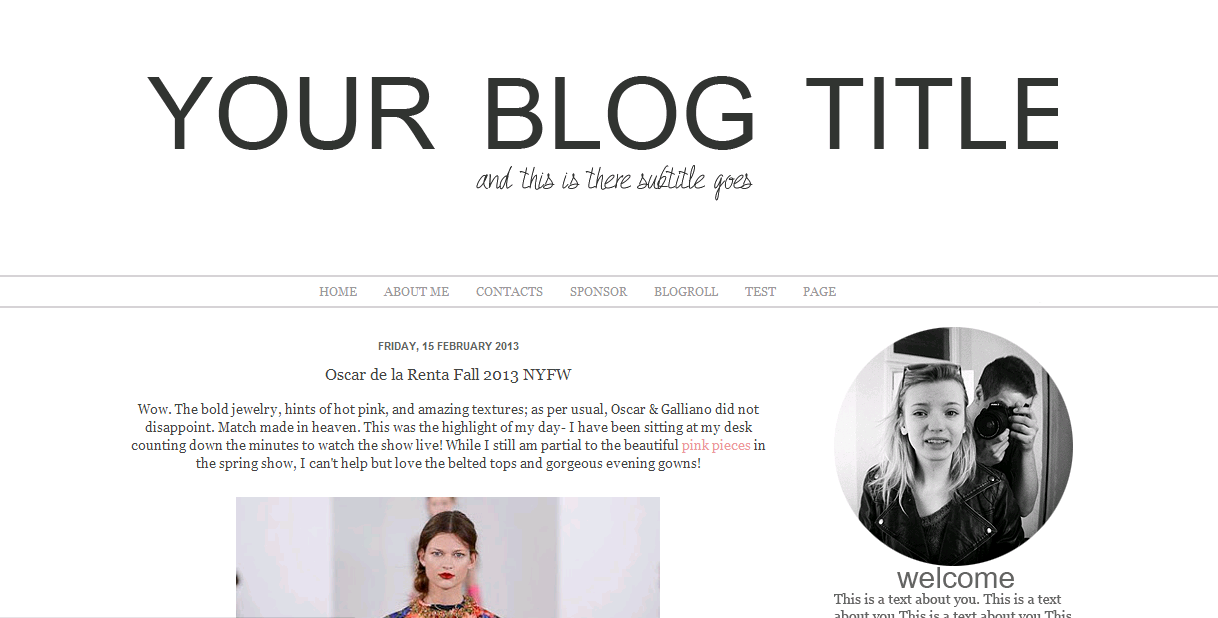 Classy Lady pre-made blog template - Kotryna Bass
