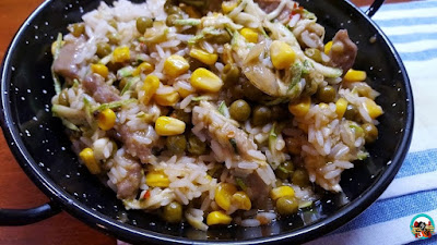 Ternera con arroz y verduras