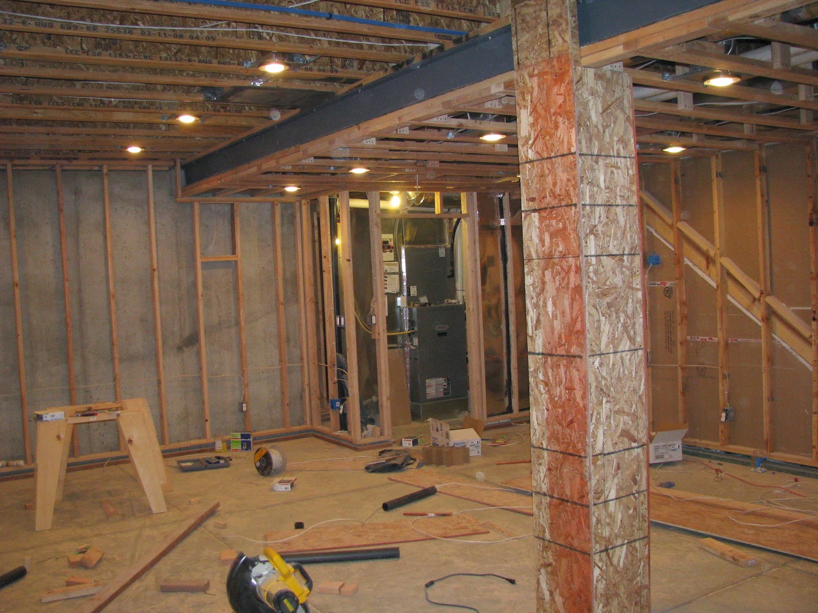 Basement project: Finished with framing, electrical, plumbing, and HVAC!