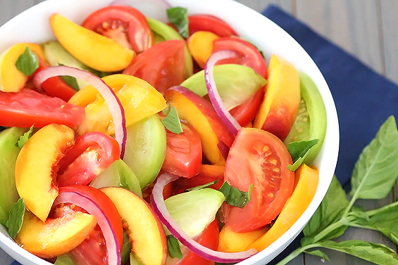 Peach Tomato Salad with Herbed Buttermilk Dressing Recipe
