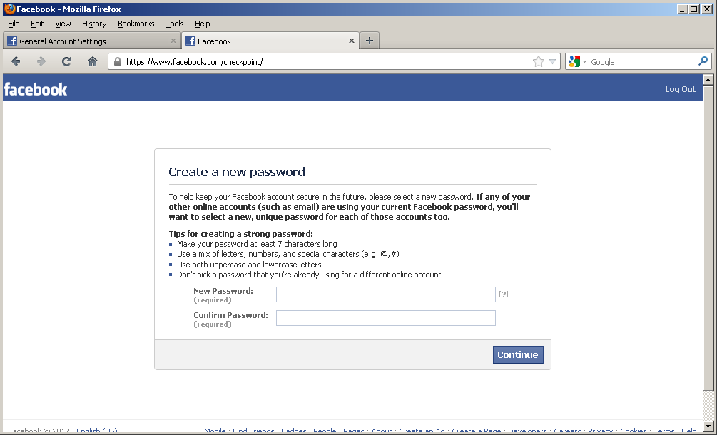 Hacking facebook through their reset password