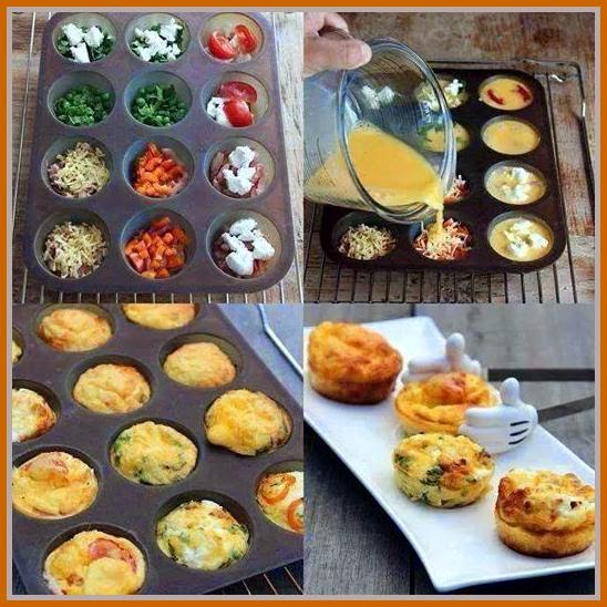 lila365idees ΟΜΕΛΕΤΕΣ ΦΟΥΡΝΟΥ ΣΕ ΣΧΗΜΑ CUPCAKE (SCRAMBLED EGGS IN THE