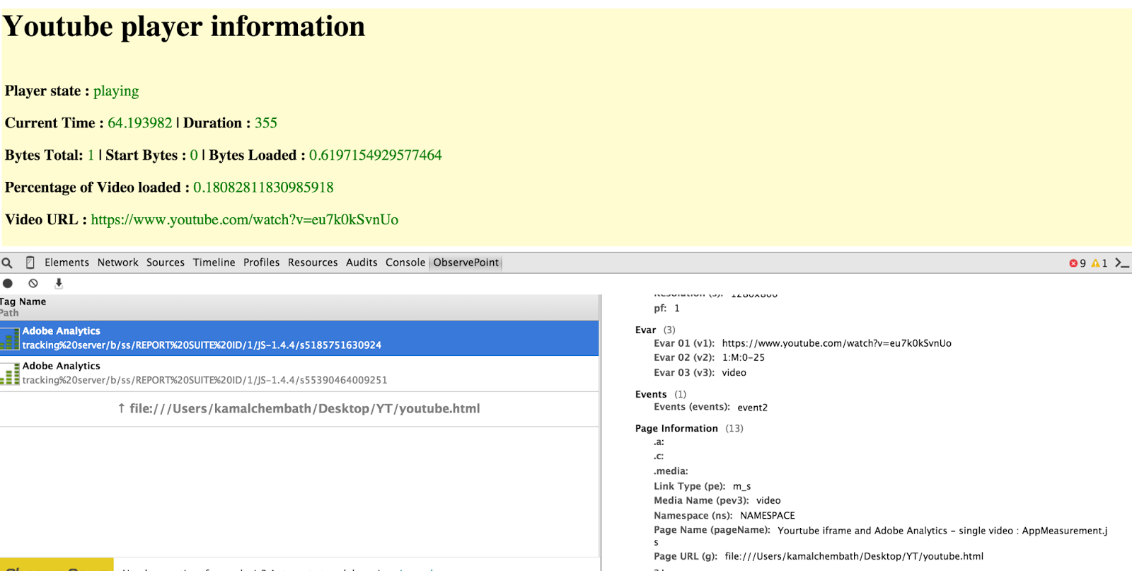Youtube player iframe