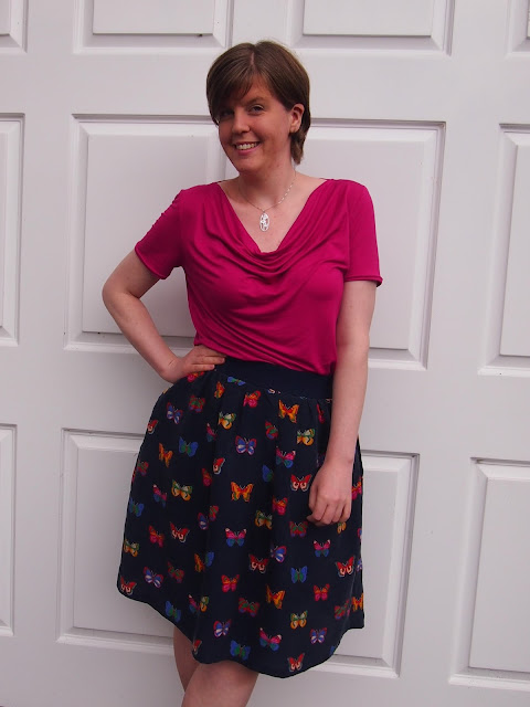 Nightingale & Dolittle: Sew Over It cowl neck top & simple skirt refashion