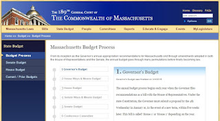 screen grab of MA Gov budget process webpage screen grab of MA Gov budget process webpage
