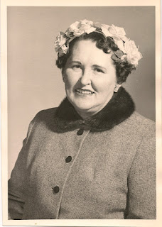 Sophie (Karvoius) Dixon. April 1959. Photo taken for Esso Bayway safety contest. E. Ackemann, 2017. Promotional photo taken of the winner of the 1959 Esso Bayway safety contest - my grandmother, Sophie Dixon. E. Ackemann 2017.