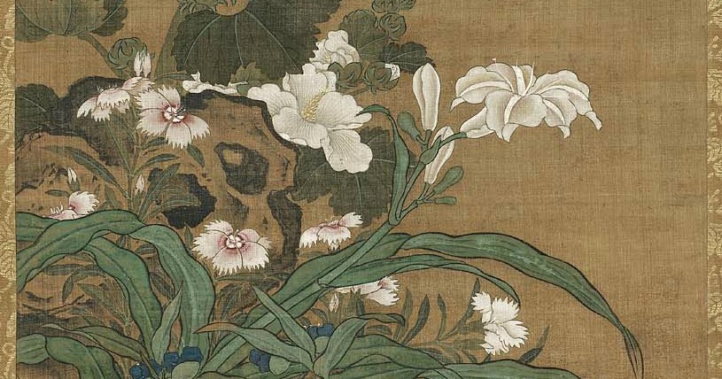 Flores de primavera con pintura china