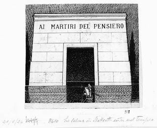 La salma di Matteotti entra nel tempio - ai martiri del pensiero,  Giuseppe Scalarini, Avanti!  21-8-1924