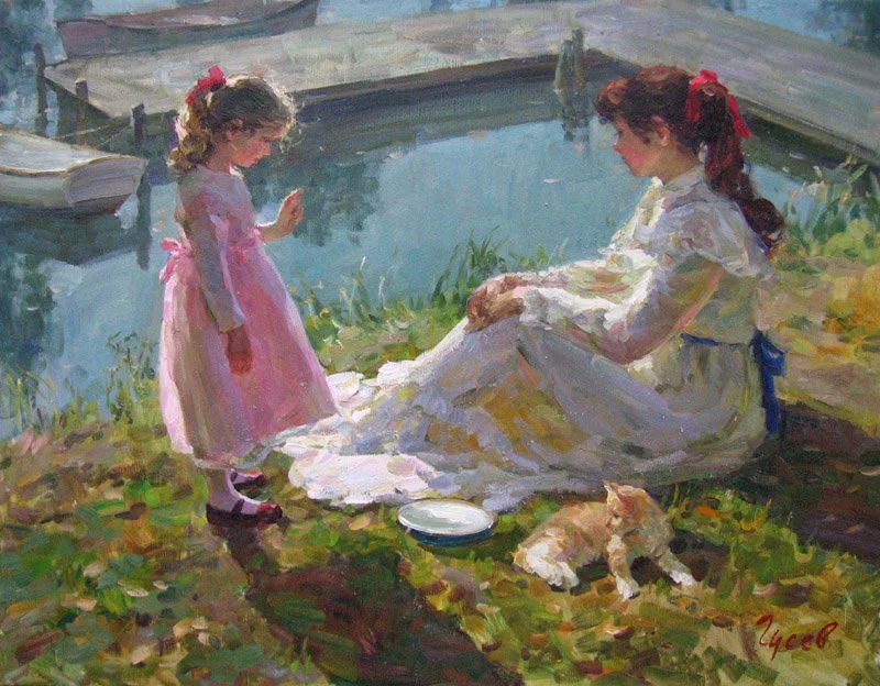 Vladimir Gusev 1957 | Russian Plein-air Figurative painter