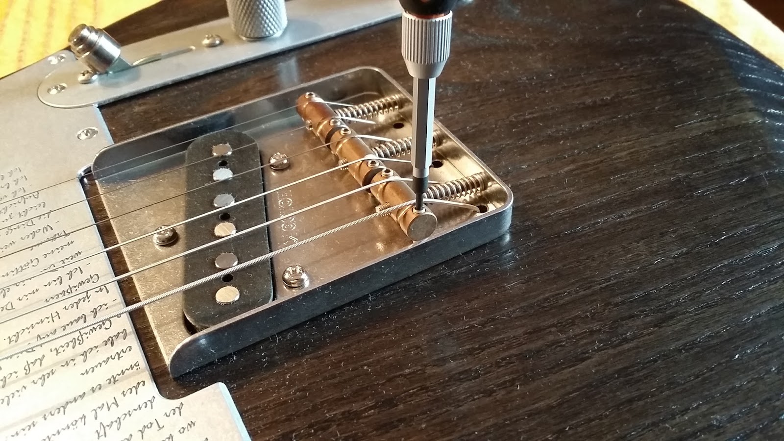 DIY Project Building a Partscaster Electric Guitar Adjusting the