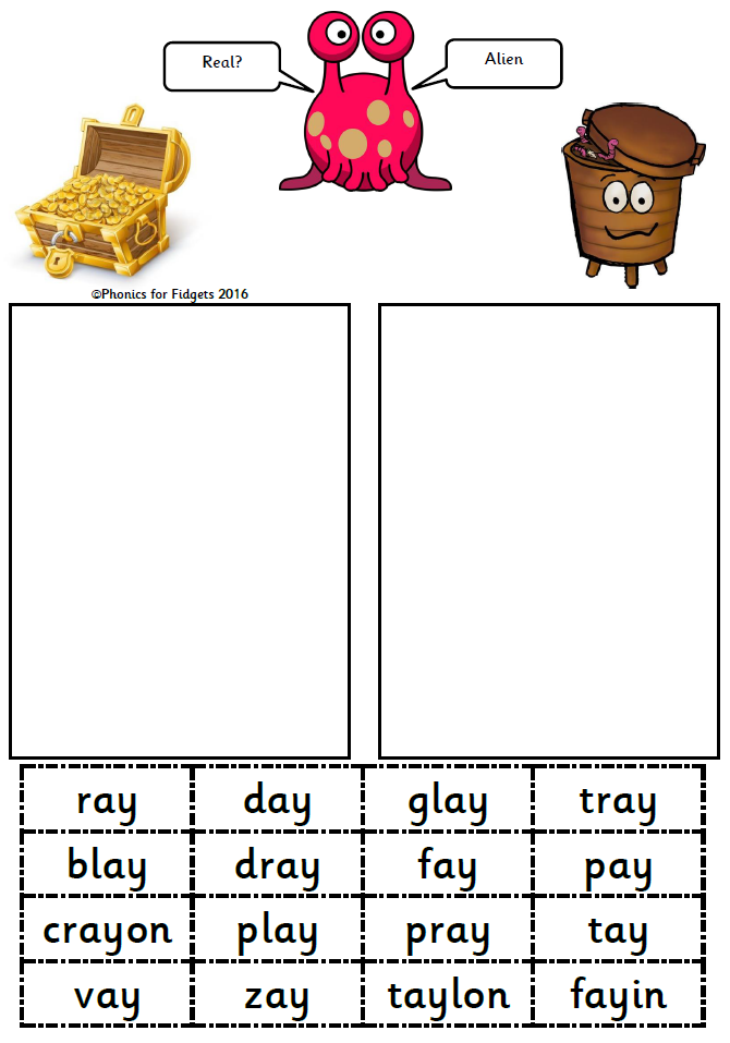 Phonics alien words homework picture