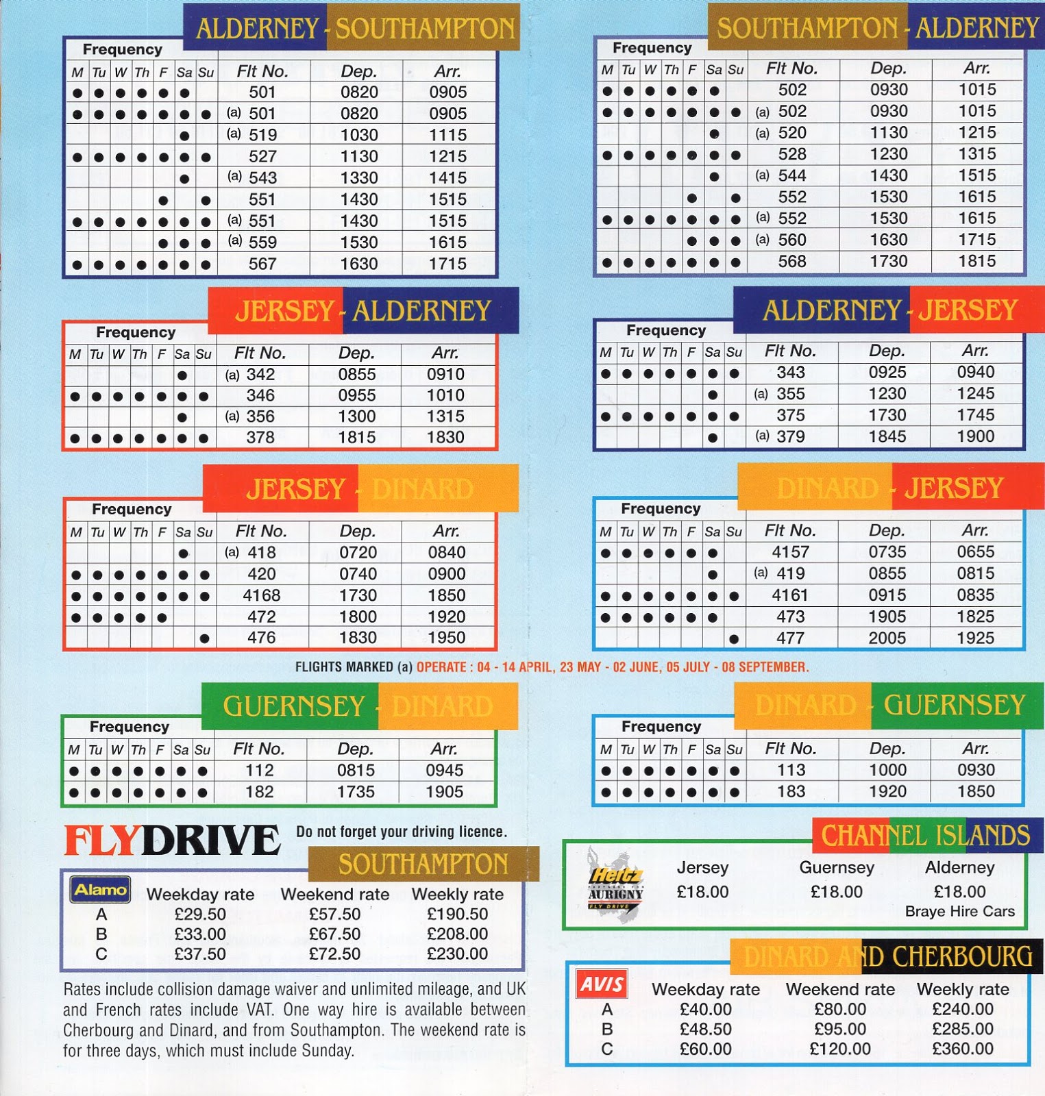 Airline memorabilia Aurigny Air Services (1996)