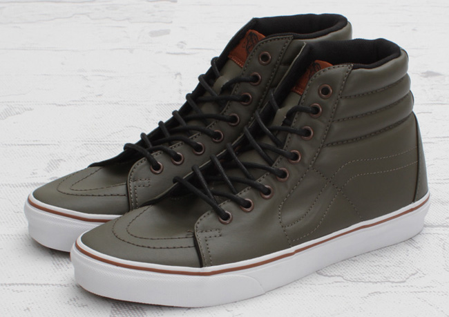 olive green and brown vans
