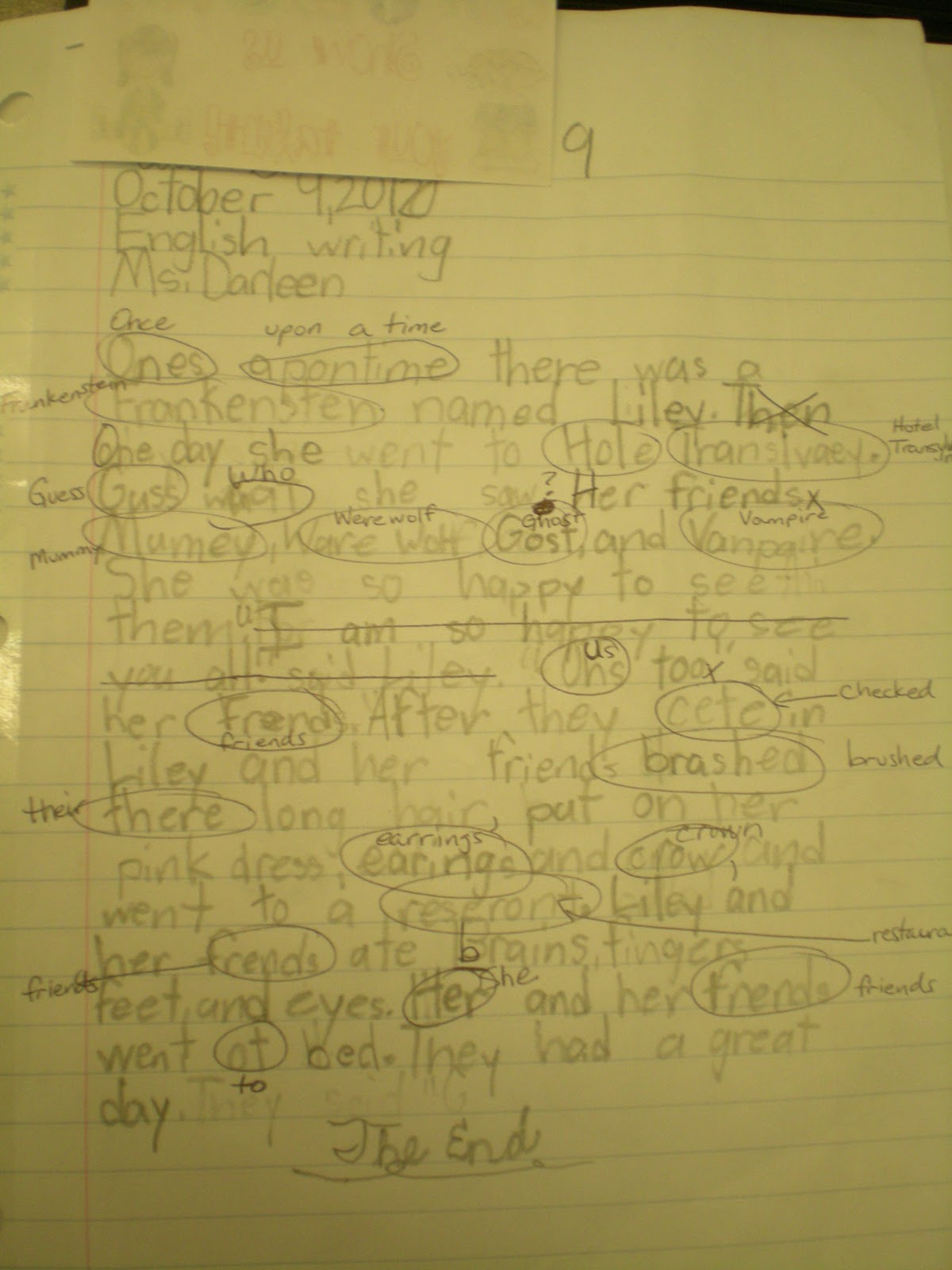 Third Grade Love Frankenstein Writing & Freebies