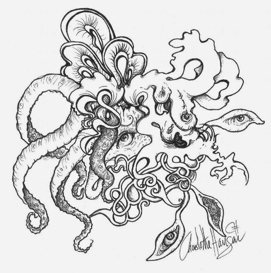 Gallery Chhan: Sort/hvid tusch tegninger