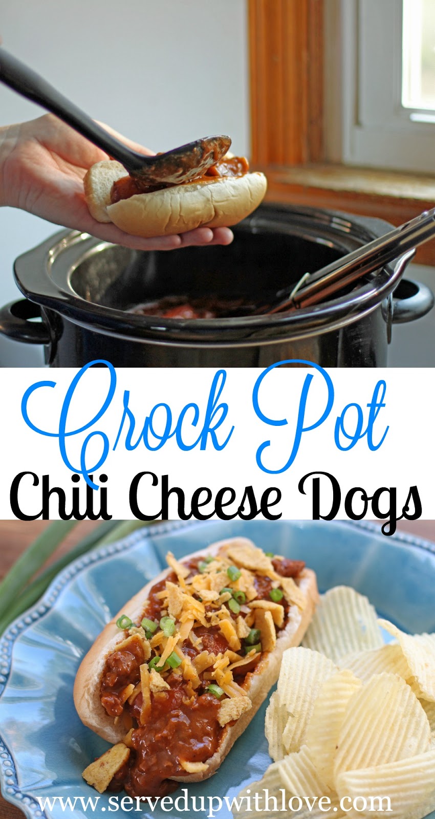 Crock Pot Chili Cheese Dogs Served Up With Love