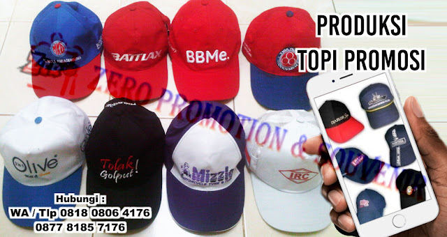 topi promosi, topi katun, topi raphel, topi kanvas, topi standard, topi perusahaan, topi setengah jala, topi golf, topi custom 