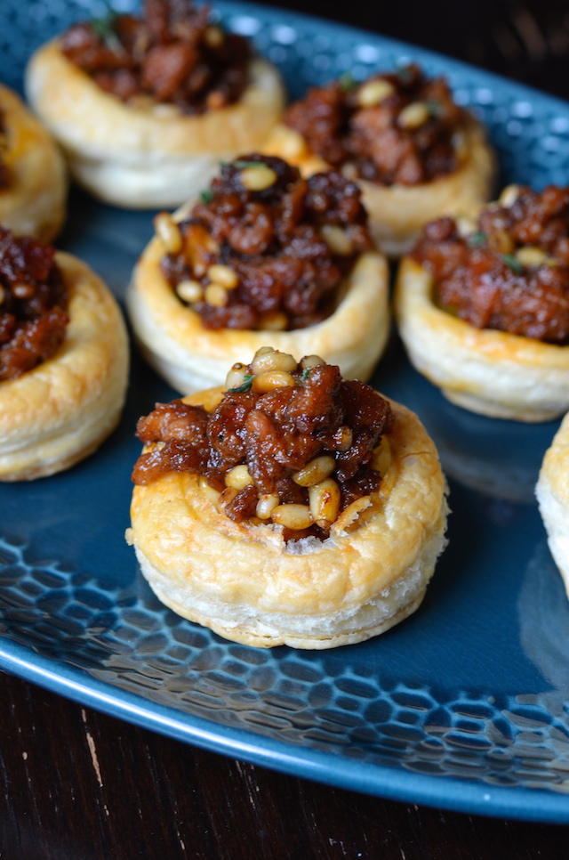 Puff Pastry Shells with Chorizo, Dates &amp; Pine Nuts Always Order Dessert