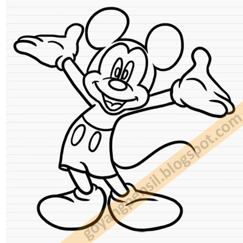 Gambar Sketsa Gambar Kartun Minnie Mouse Belajar Mewarnai Anak