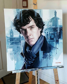 09-Sherlock-Holmes-Benedict-Cumberbatch-Ben-Jeffery-Superhero-and-Villain-Movie-Paintings-www-designstack-co
