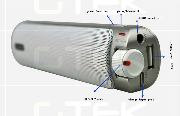  Mini Speaker Bluetooth con Powerbank 2600mAH