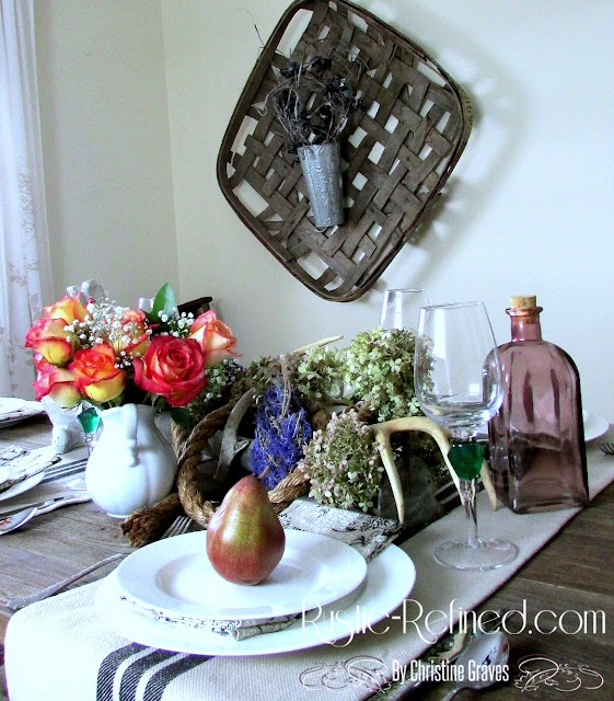 Rustic Tablescape for Spring using simple white dishes and farmhouse decor