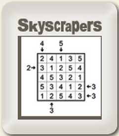 Online Daily Skyscrapers Puzzle (Logical Thinking Brain Game)