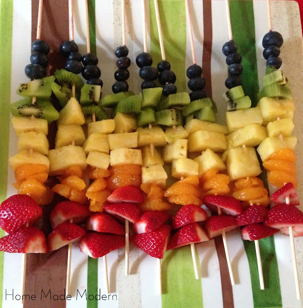 Home Made Modern: Recipe(s) of the Week: Rainbow Cake and Fruit Kabobs