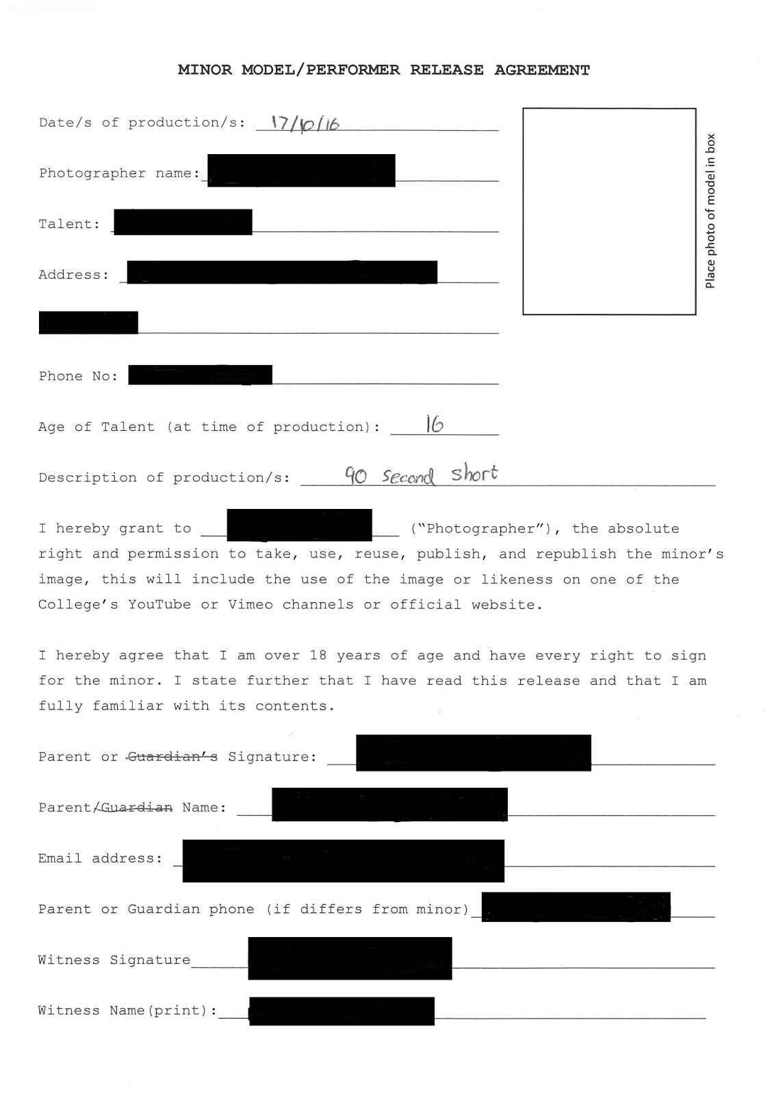 Kai Dyble BTEC Media 1: DepicT! Post Production Paperwork