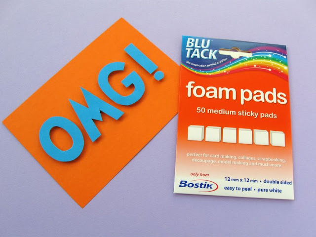 Easy 3D Letter Cards Tutorial: OMG! Wow! Yay!