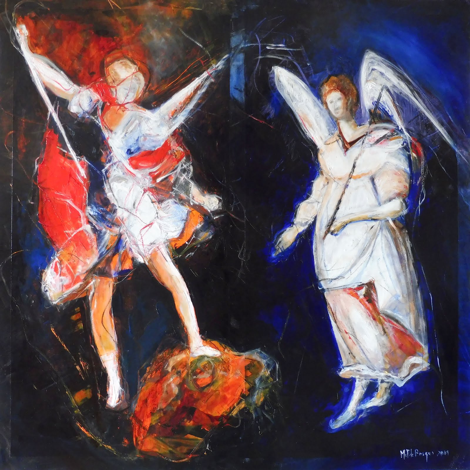 L'Ange Gabriel et l'Ange Michel - 80 x 80 cm - 2019