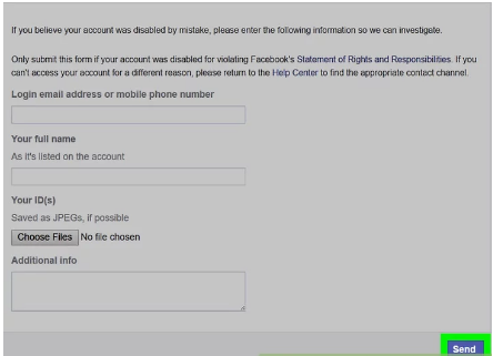 Facebook Disabled Account id request Facebook Disabled Account id request