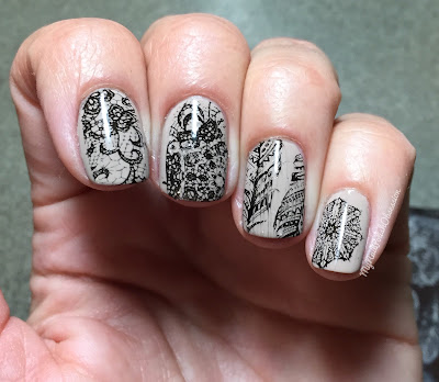 Lady Queen Crown Dappled Floral Pattern Manicure Template Lace Series BC3 Lady Queen Crown Dappled Floral Pattern Manicure Template Lace Series BC3