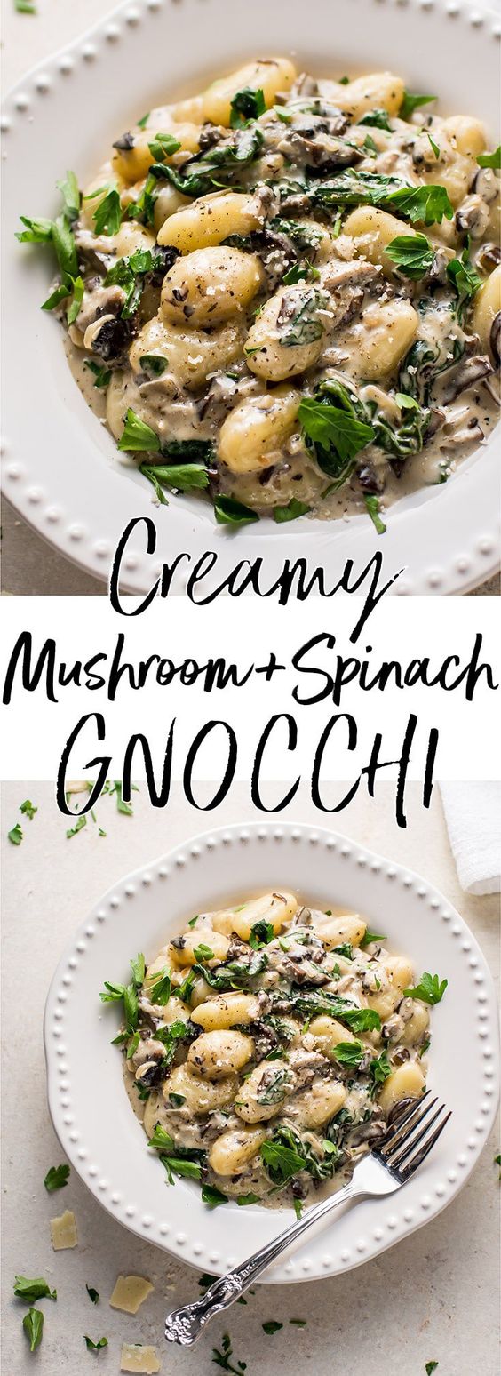 Creamy Mushroom and Spinach Gnocchi Recipes Girls Dishes