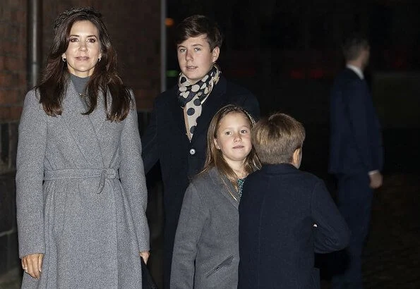 Crown Princess Mary in Massimo Dutti cashmere coat. Princess Marie wore a new Hugo Boss coat. Princess Isabella and Princess Josephine