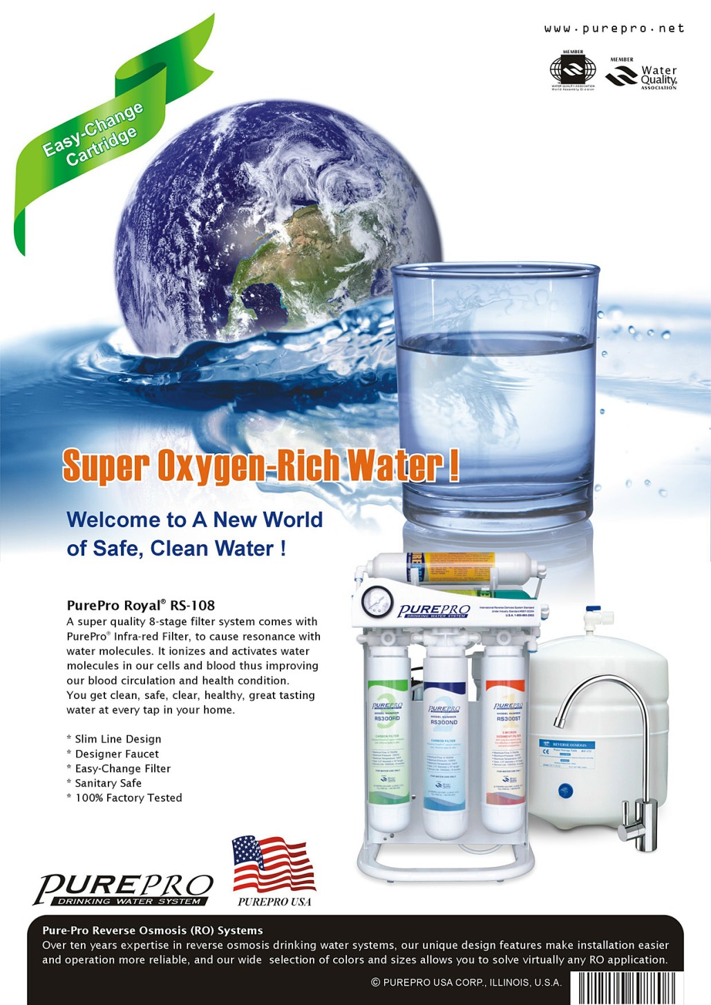 PurePro Royal ® RS-108 Reverse Osmosis / Nanofiltration Water Purification System