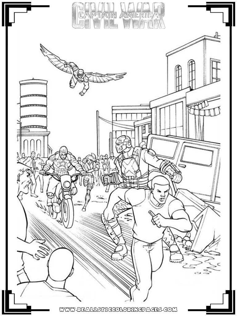 Marvel Captain America Civil War Coloring Page Coloring Pages