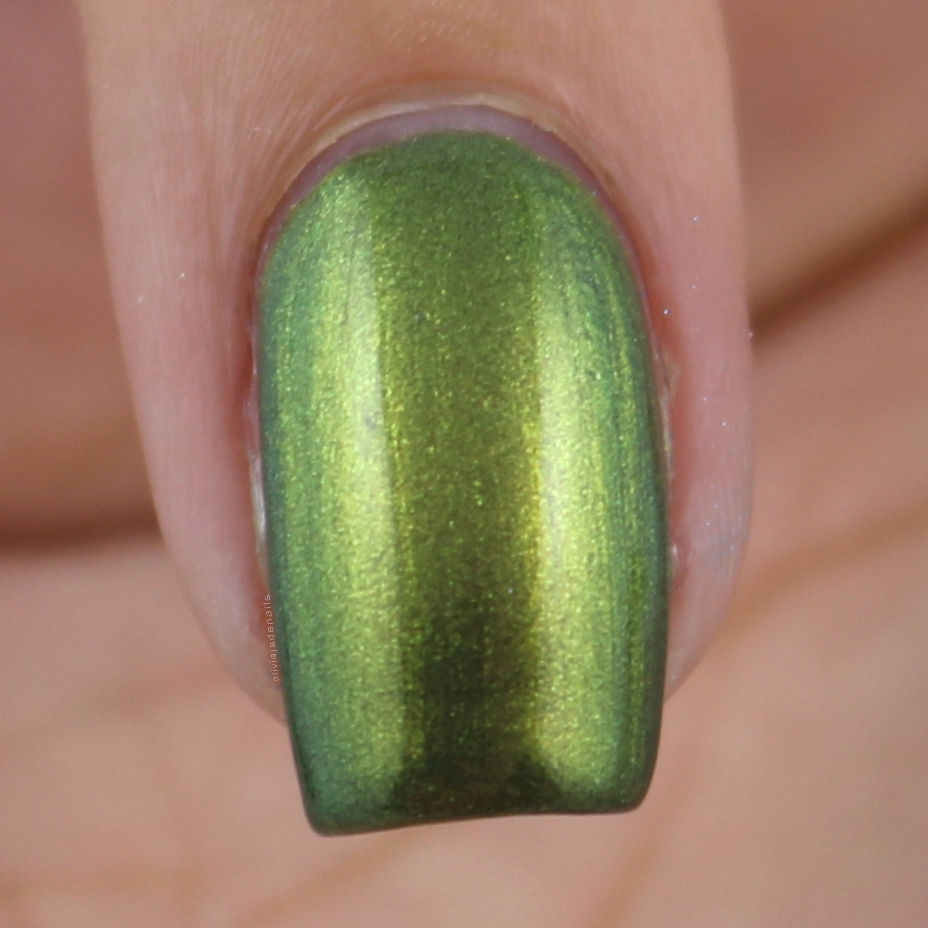 Models Own Golden Green swatched by Olivia Jade Nails