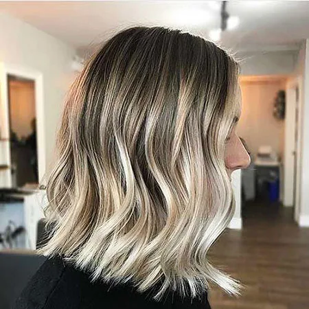 ombre short hair with bangs