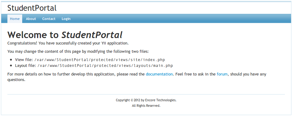 Student portal home page