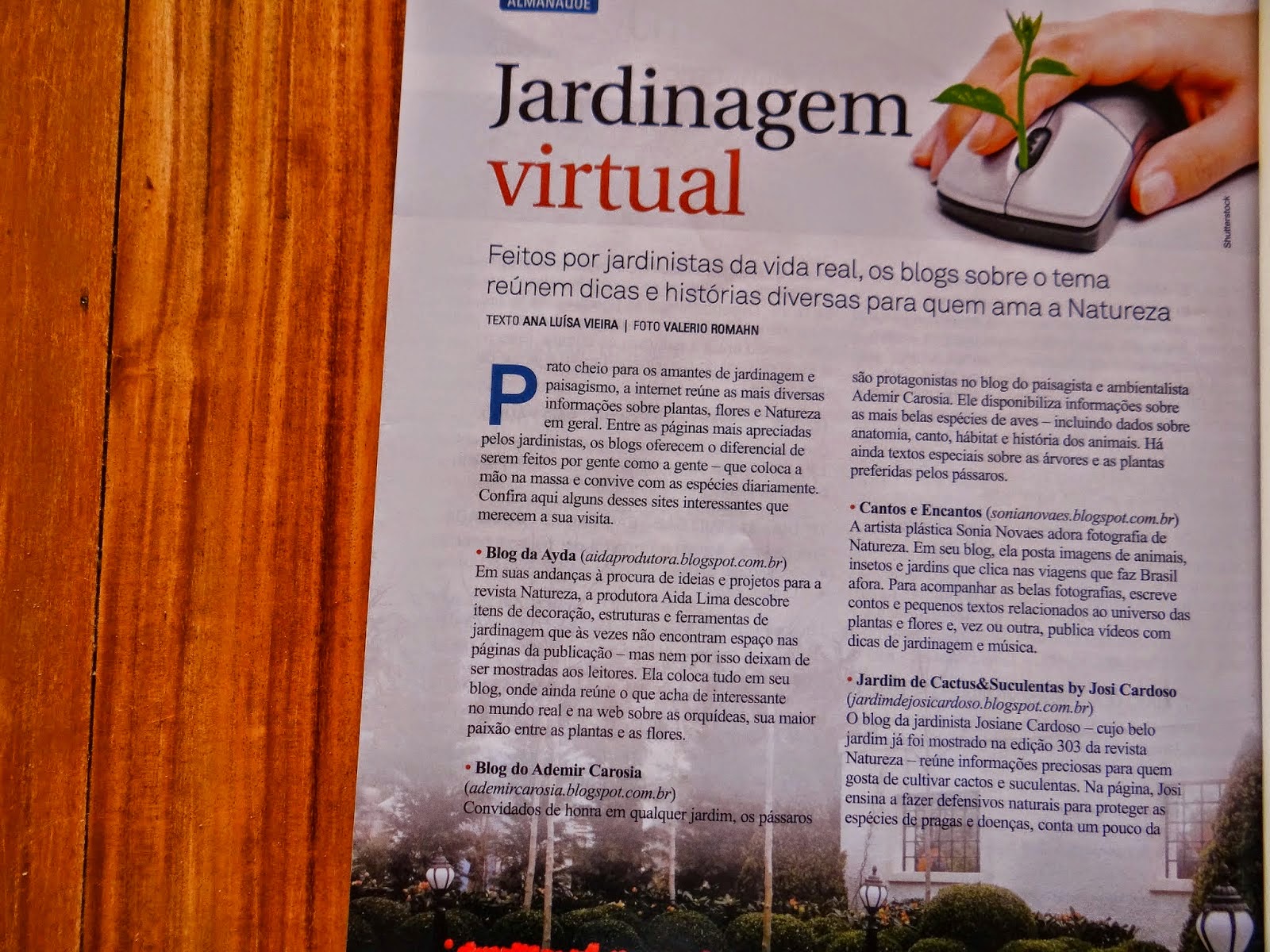 BLOG É DESTAQUE NA REVISTA NATUREZA DE ABRIL 2014